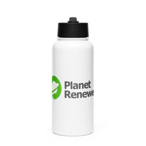 Stainless steel water bottle with a straw lid